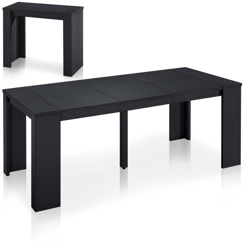 Table-console extensible contemporaine de 40 à 190cm de longueur Brookline coloris noir