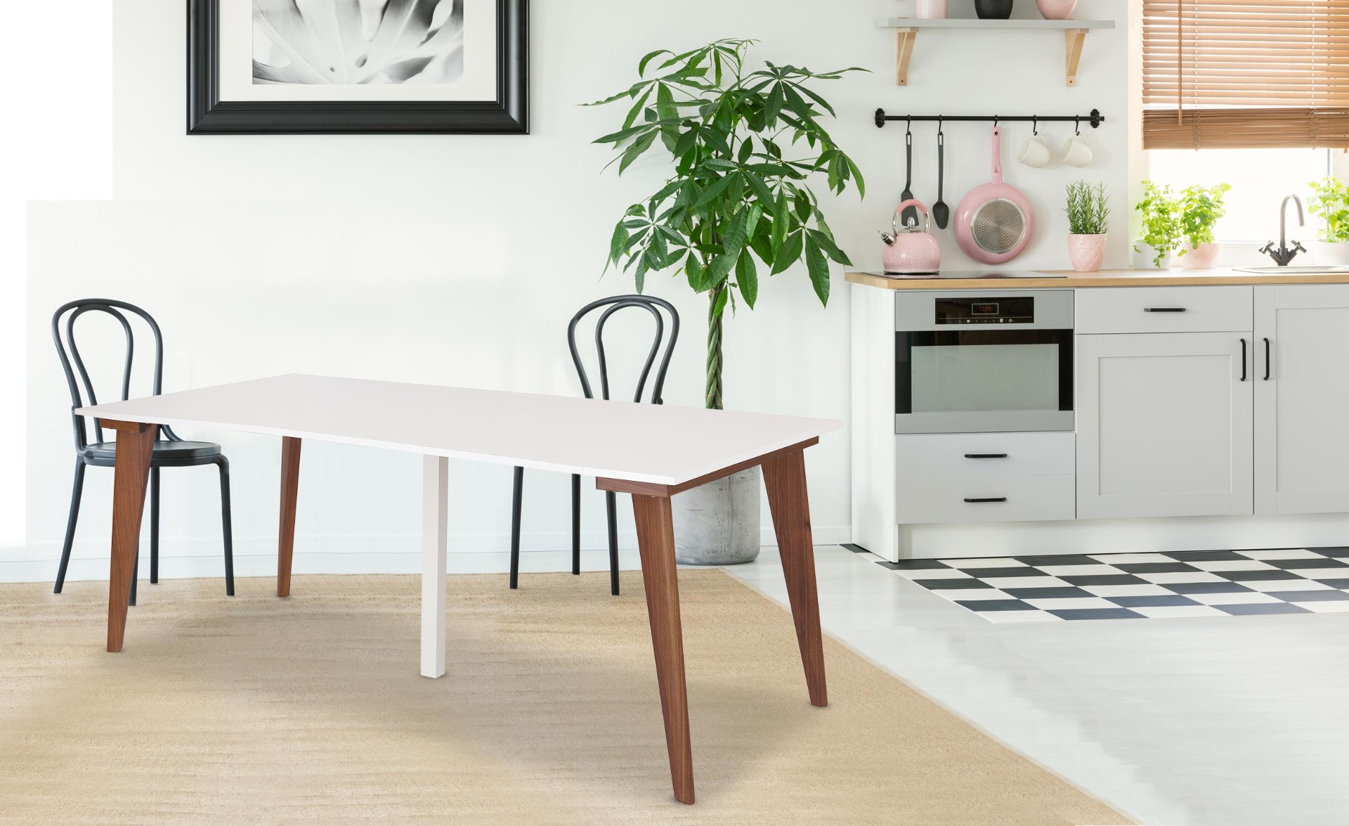 Table Console extensible Flavie Blanc