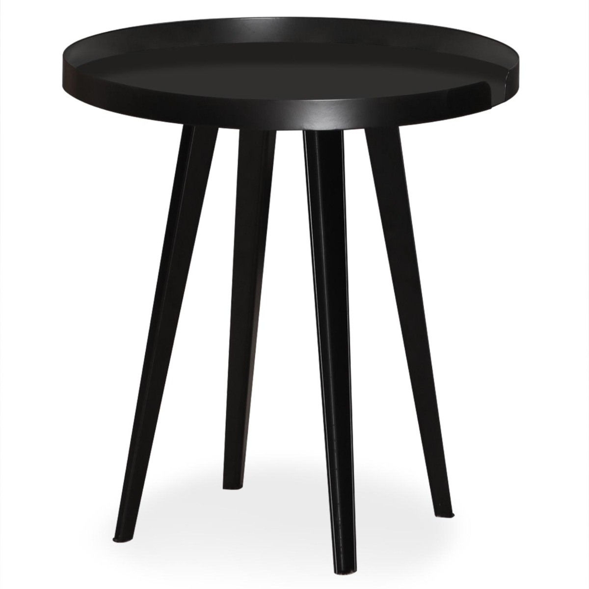 Table d'appoint magnétique ronde à rebord 45cm Bipolart Métal Noir