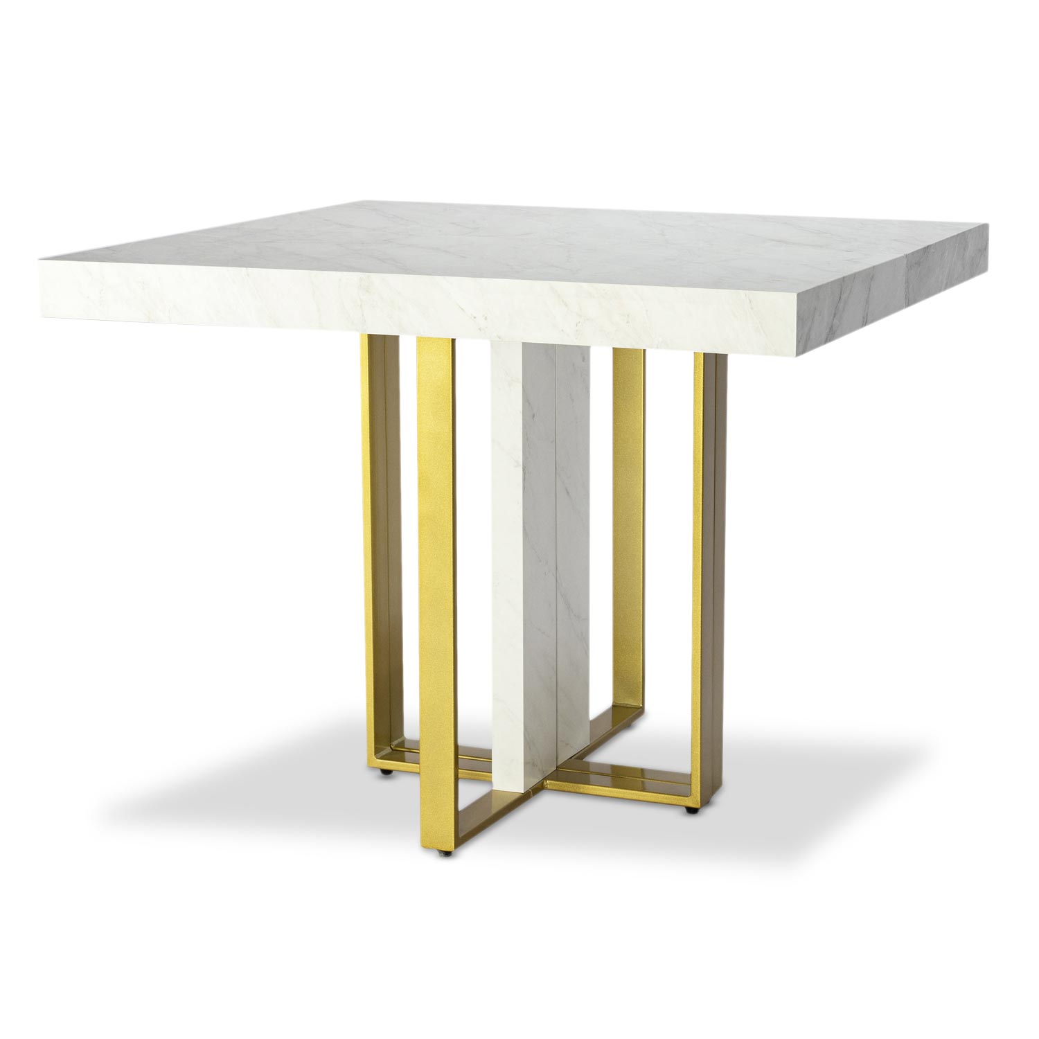 Table extensible Teresa Gold Effet marbre pieds Or